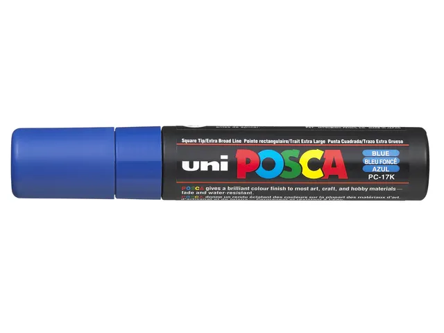Verfstift Posca PC17K Extra Brede punt 15mm rechthoek donkerblauw