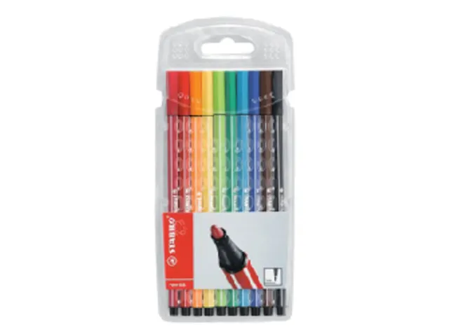 Viltstift Stabilo 68 Plastic Etui 10Stuks Assorti