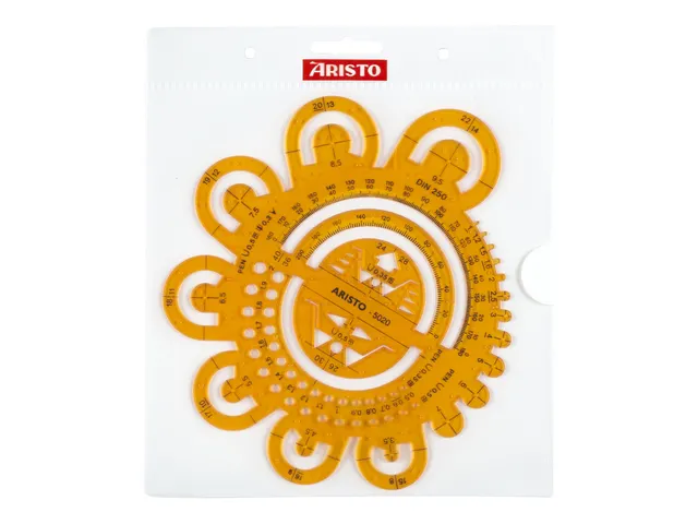 Gabarit d'arrondissement Aristo 0,5-40mm orange transparent