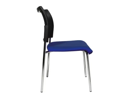 Bezoekersstoel Zitting Donkerblauw Stof Rug Netbekleding Zwart