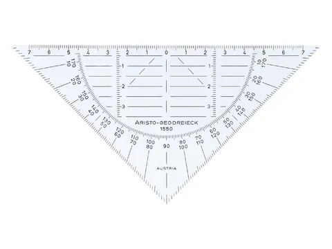 Geodriehoek Aristo 1550 16cm Flexibel Transparant