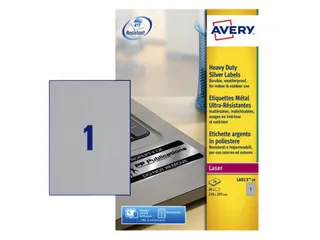 Inventaris etiketten Avery L6013-20 A4 210x297mm Zilver 20 stuks - 1
