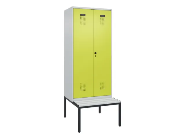 locker met bank,voor scheiding van kleding,HxBxD 2120x800x815mm,2vak
