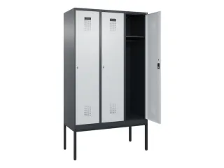 locker,HxBxD 2120x1200x500mm,3vak,vak B 400mm,cil.-slot,voetonderstel - 1