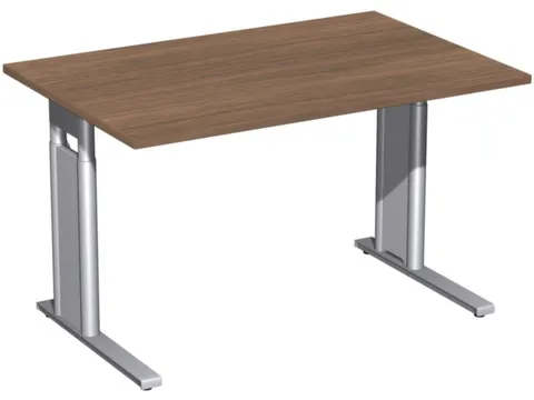 In hoogte verstelbaar bureau,HxBxD 680-820x1200x800mm,blad notenboom