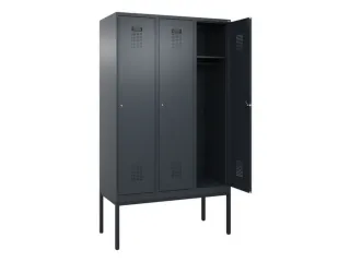 locker,HxBxD 2120x1200x500mm,3vak,vak B 400mm,cil.-slot,voetonderstel - 1