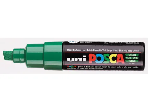 Verfstift Posca PC8K Brede punt 8mm schuin donkergroen