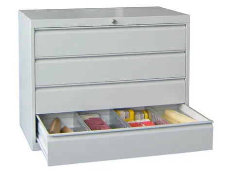 ladekast HxBxD 800x1023x600mm 4laden slot RAL7035 front RAL5010