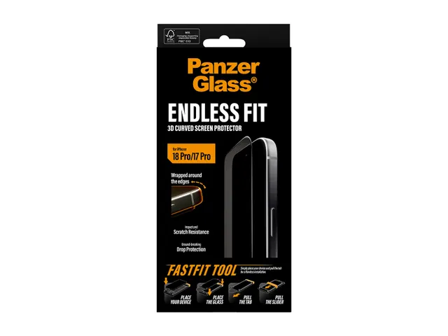 PanzerGlass Endless Fit 3D Curve Screen Protector iPhone 18 Pro | 1