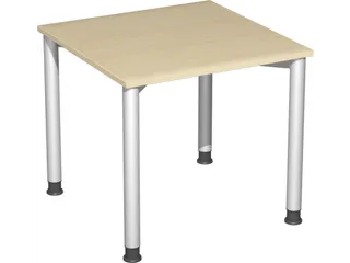 Bureau 4-Poot Hxbxd 680-800X800X800Mm Ronde Buis Esdoorn - 1