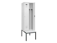 locker met bank,voor scheiding van kleding,HxBxD 2120x600x815mm,2vak