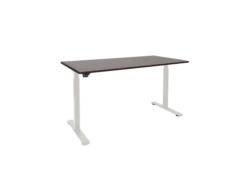 Elektrisch verstelbaar bureau 160x80cm Frame Wit Blad Logan Eiken