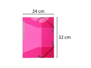 Elastomap met 3 kleppen IDERAMA PP in polypropyleen 5/10de - A4-Roze - 9