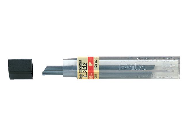 Potloodstift Pentel 0.5mm zwart per koker F | VulpotlodenWinkel.nl