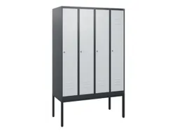 locker,HxBxD 1950x1200x500mm,4vak,vak B 300mm,cil.-slot,voetonderstel