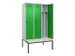 locker met bank,voor scheiding van kleding,HxBxD 2120x1200x815mm,3vak