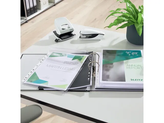 Showtas Leitz 4757 A4 11-gaats PVC 0.17mm glad met klep