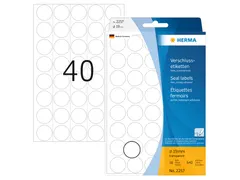 HERMA 2257 Transparante sluitetiketten Mat Rond 19mm 640 stuks