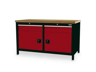 werkbank,HxBxD 860x1500x750mm,onderstel RAL9005,fronten RAL3003 - 2