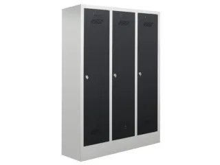 lockerkast v. kinderen,HxBxD 1600x930x500mm,3vak,RAL7035,front RAL7016 - 2