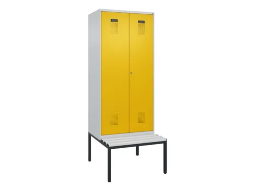 PBM-locker met bank,HxBxD 2120x800x815mm,2vak,vak B 400mm
