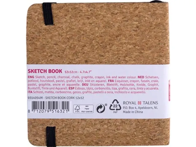 TAC schetsboek Kurk 12x12cm