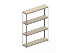 Breedvakstelling 2470x1700x400mm Vaklast 500kg 4 Houten Legborden