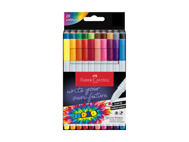 Viltstiften Faber-Castell Grip Bold kartonetui 20 stuks