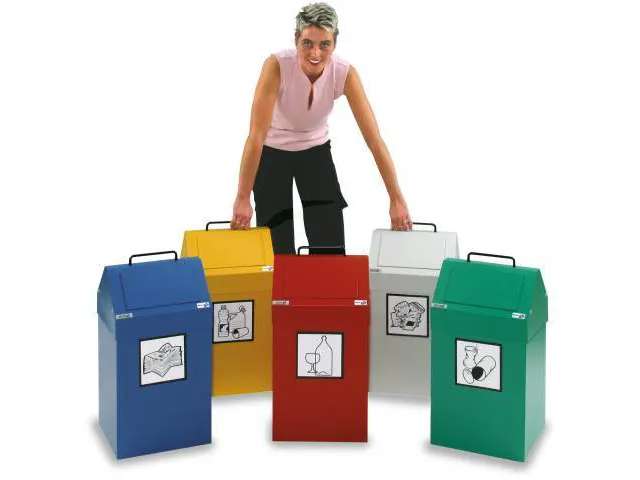 conteneur de tri sélectif,coupe-feu,1x45l,HxlxP 640x330x310mm
