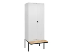 PBM-locker met bank,HxBxD 2120x800x815mm,2vak,vak B 400mm,draaigrendel