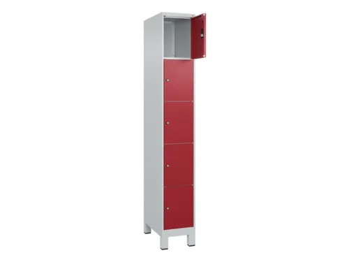 lockerkast,HxBxD 1950x300x500mm,1x5vakken,vak B 300mm,cil.-slot,voeten