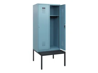 locker met bank,HxBxD 1950x800x815mm,2vak,vak B 400mm,cilinderslot - 1