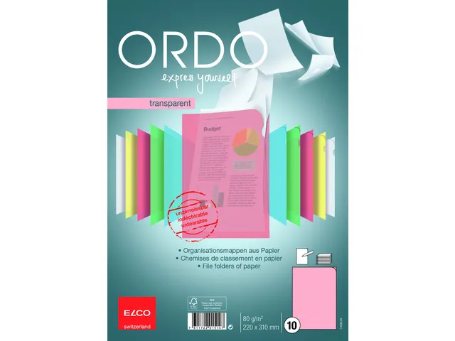 Ordo Classico L-map FSC A4 80 gram rood 10 stuks