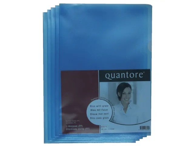 Insteekmap L-model Quantore A4 PP 0.12mm blauw 25 stuks