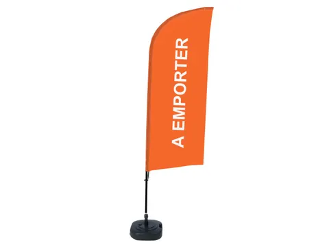Promotievlag Alu Wind complete set "A EMPORTER" Oranje ECO print