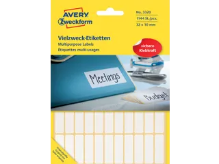 Etiket Avery Zweckform 3320 32x10mm wit 1144stuks - 1