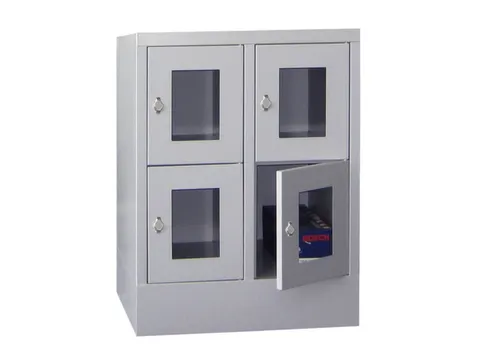 lockerkast,HxBxD 855x600x500mm,2x2vakken,RAL7035,front RAL7016