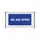 Hekwerkbanner 200x100 cm Blauw met Engelse Print We Are Open