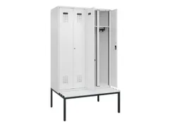 locker met bank,voor scheiding van kleding,HxBxD 2120x1200x815mm,4vak