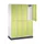 Dubbeldekse garderobekast,HxBxD 1950x1220x500mm,4x2vak.,vak B 260mm
