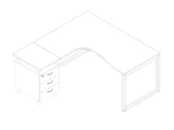 Bureauset Bureau Staand Ladeblok Links 730x1600x1650mm Wit