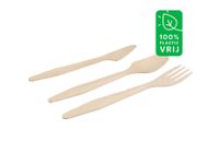 Biodore houten mes- vork- lepel 185mm 30x150 stuks