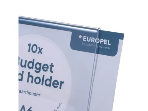 Kaarthouder Budget L-Standaard A6 1,5mm Liggend Acryl set 10 stuks