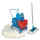 dweilwagenset,emmer 2x18l ROOD/BLAUW,mophouder,mopwringer,10moppen