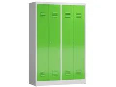 garderobekast HxBxD 1800x1185x500mm 4vak klink RAL7035 RAL6018