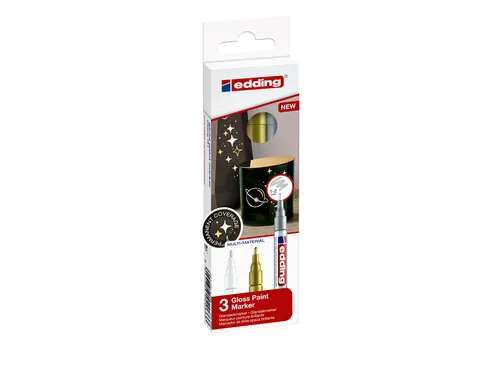 Viltstift edding 751 lakmarker metallic set à 3 stuks assorti