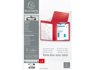 Klemplaat/klep gecoa t papier A4 rood - 5