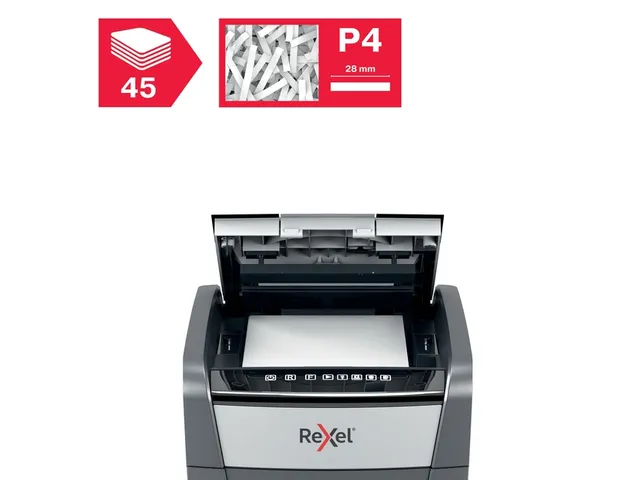 Papiervernietiger Rexel Optimum Auto+ 45X snippers 4x28mm