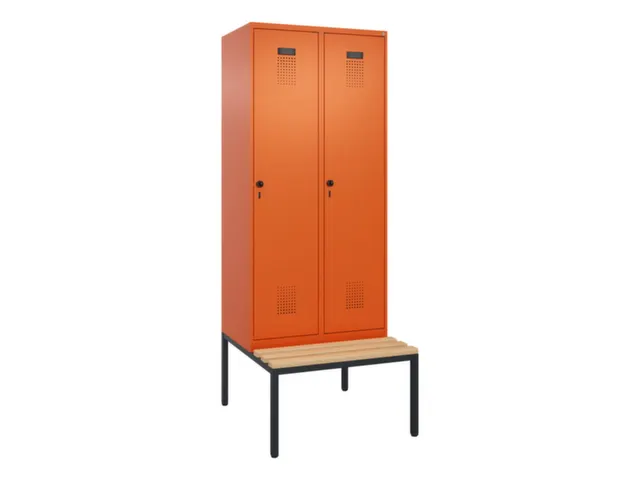 locker met bank,voor scheiding van kleding,HxBxD 2120x800x815mm,2vak