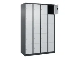 lockerkast,HxBxD 1850x1200x500mm,4x5vakken,vak B 300mm,cil.-slot